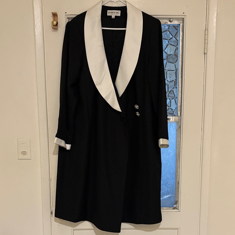 Elegant Black and White Women's Coat